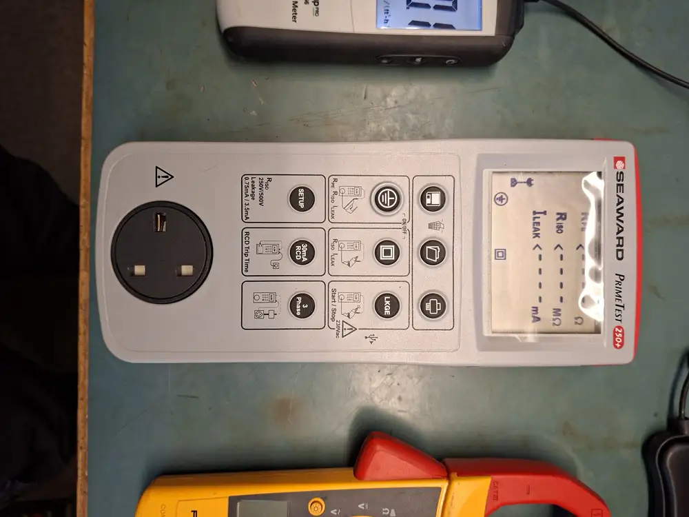 PAT tester with a mains socket on the front